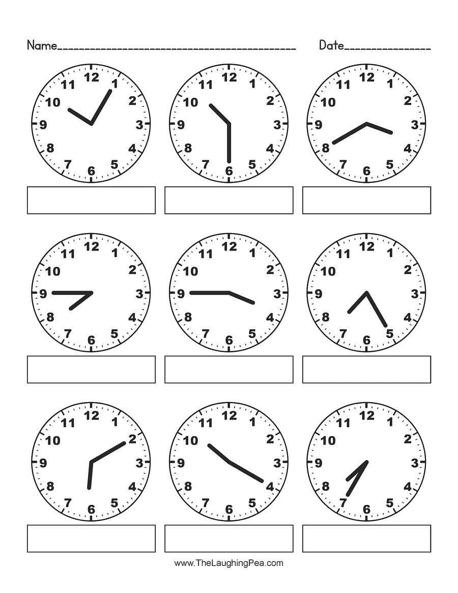 Analog Clock Worksheets - 5 Minute Increments product image (2)