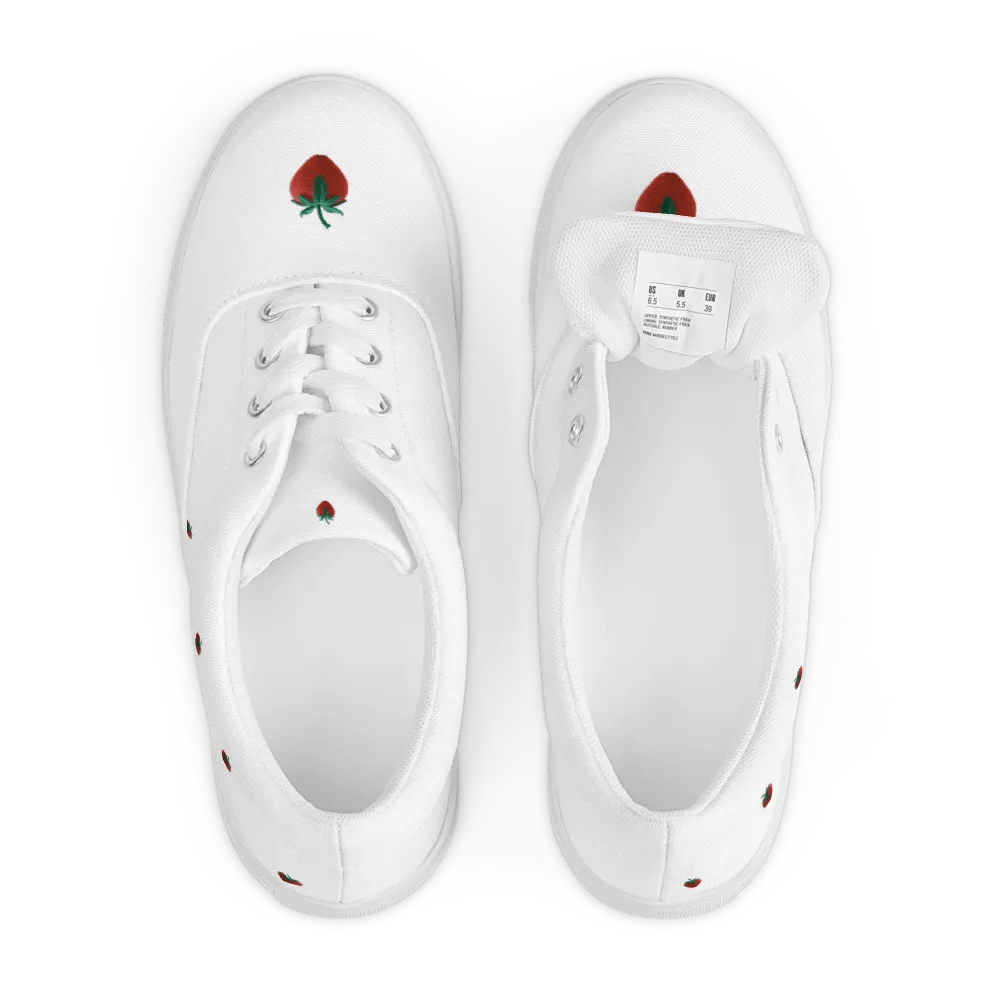 CozyAvocado Women's Lace-Up Canvas Shoes Strawberry #2 product image (8)