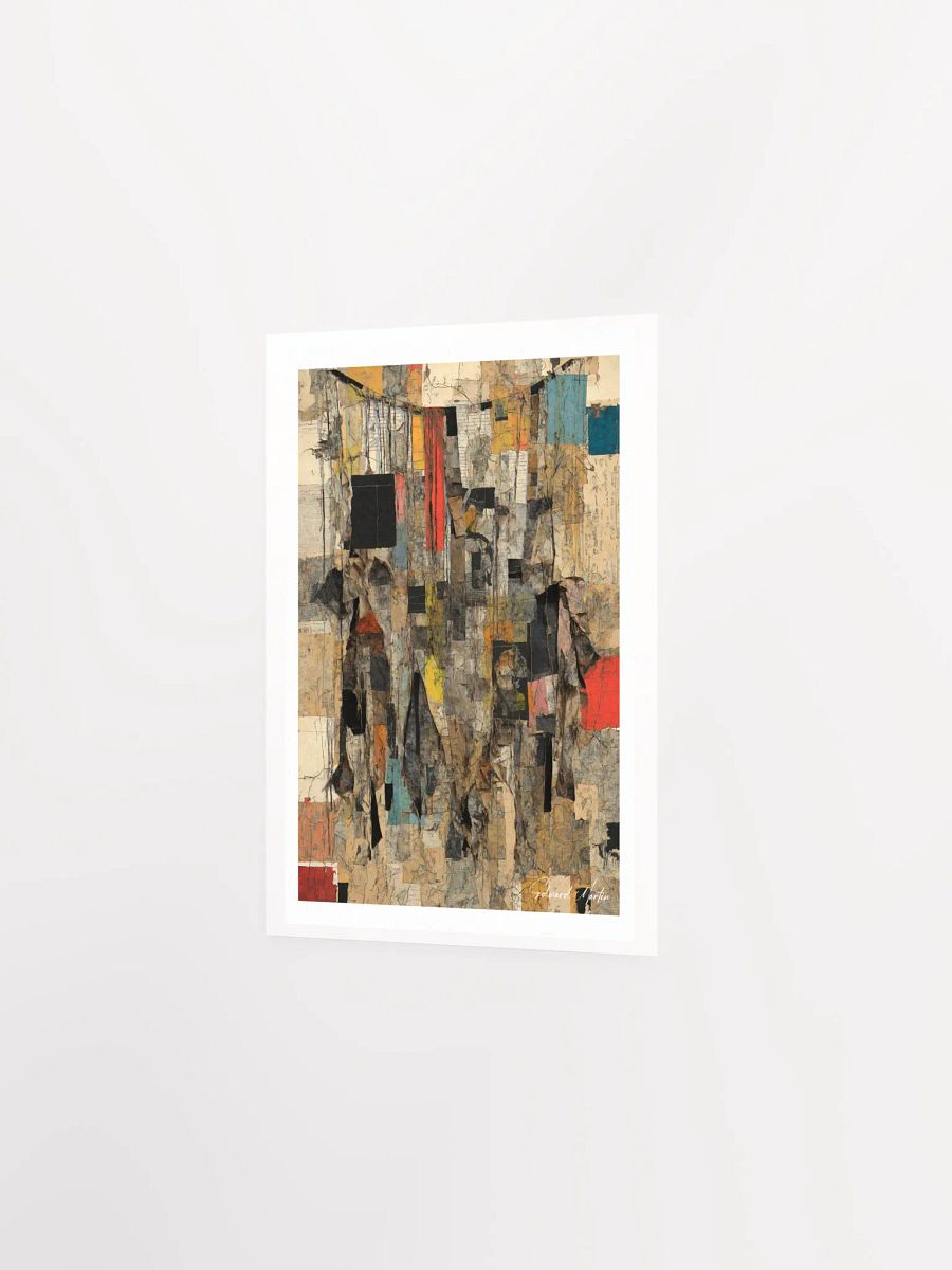 'By a Thread' By Edward Martin: Mixed Media Collage Print:Abstract Collage Earth Tones Poster product image (3)