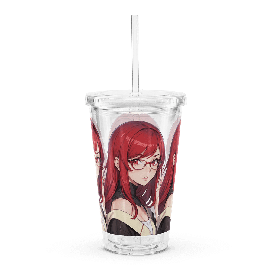 (Red WAIFU) K Clear Plastic Tumbler product image (3)
