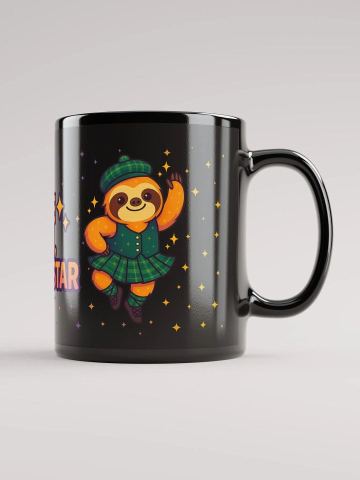 Shine On, Superstar – Highland Dancing Sloth Mug | Cute Black Coffee Cup for Dancers & Sloth Lovers product image (1)