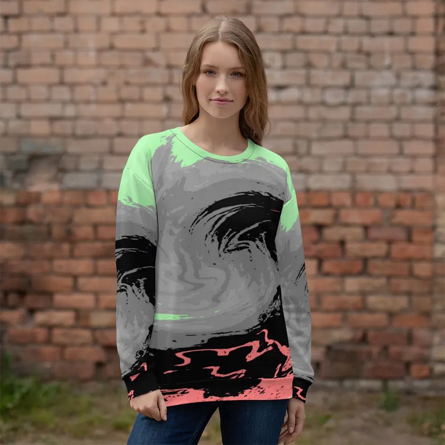 Abstract Swirling Energetic Melting Forest Unisex Sweatshirt product image (4)