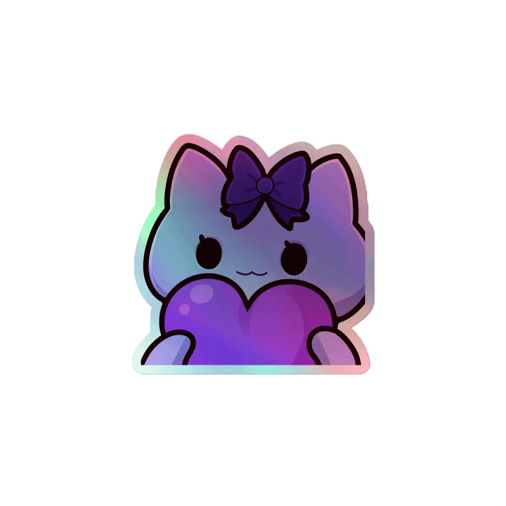 Kitty Heart Holographic Sticker product image (1)