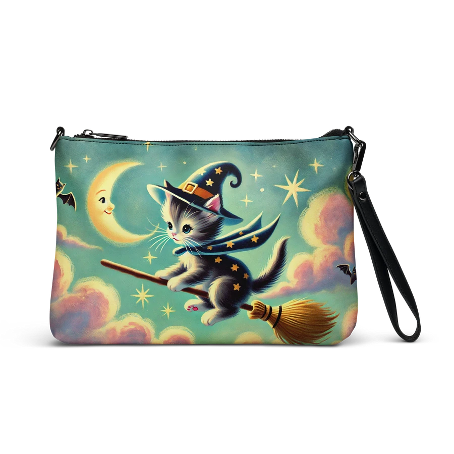 Kitten Witch on Broomstick Crossbody Bag - Halloween Purse product image (14)