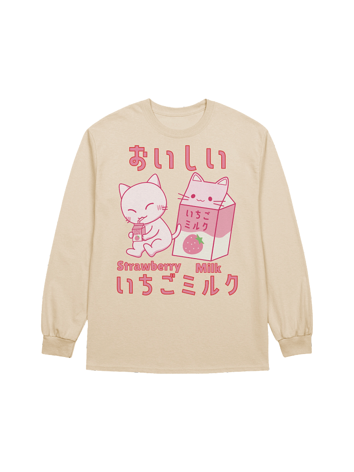 Strawberry Milk Kitty - Unisex Adult Long Sleeve T-shirt product image (1)