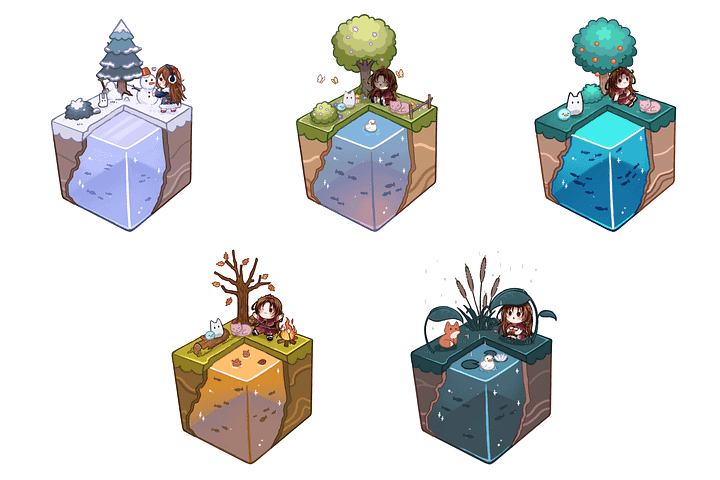 Fridge Magnet - Seasons of Smol - SET BUNDLE product image (2)