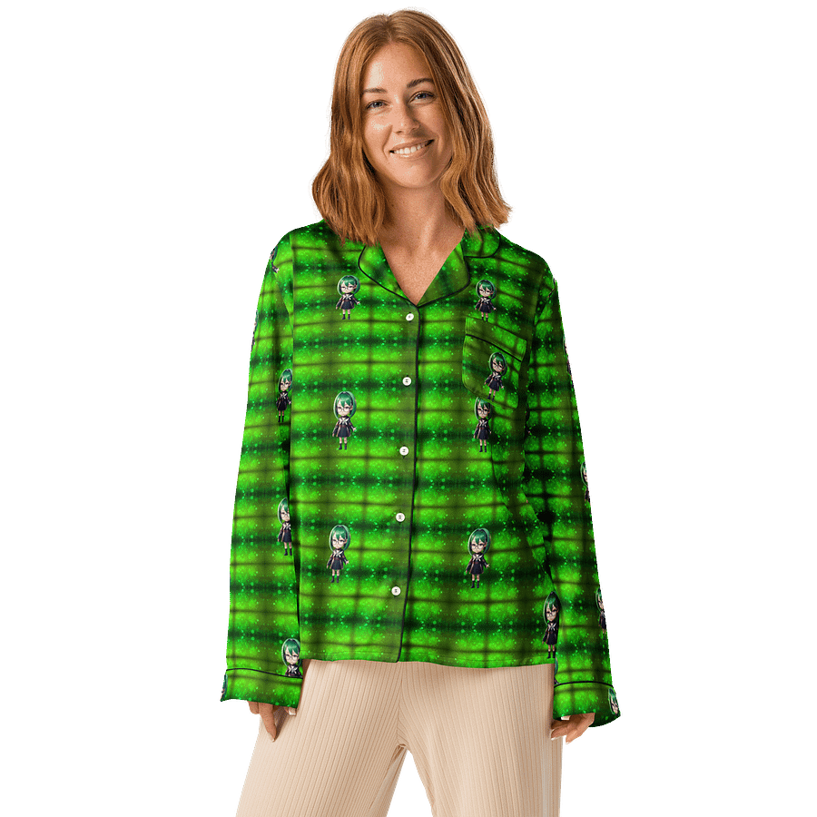 (Green CHIBI) K Women's Long Sleeve Pajama Top product image (1)
