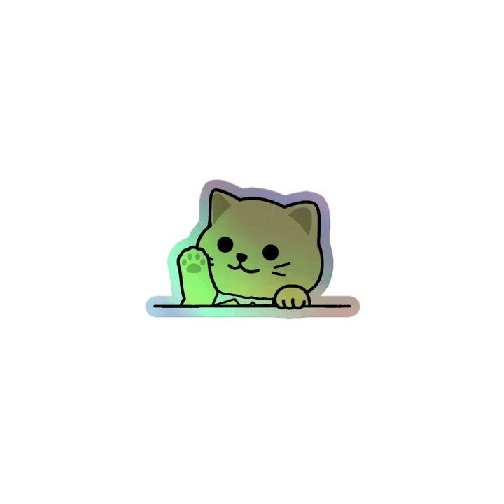 Special Cat Shiny Waving Sticker product image (1)