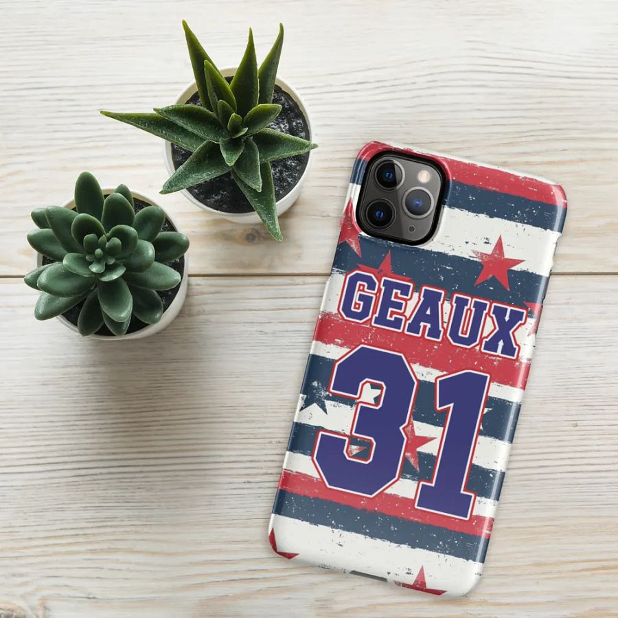 Geaux 31 Vintage Stars & Stripes iPhone Pattern Snap Case product image (52)