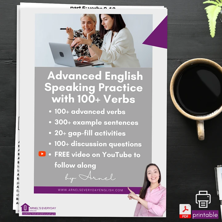 PDF: Advanced English Speaking Practice with 100+ Verbs product image (1)