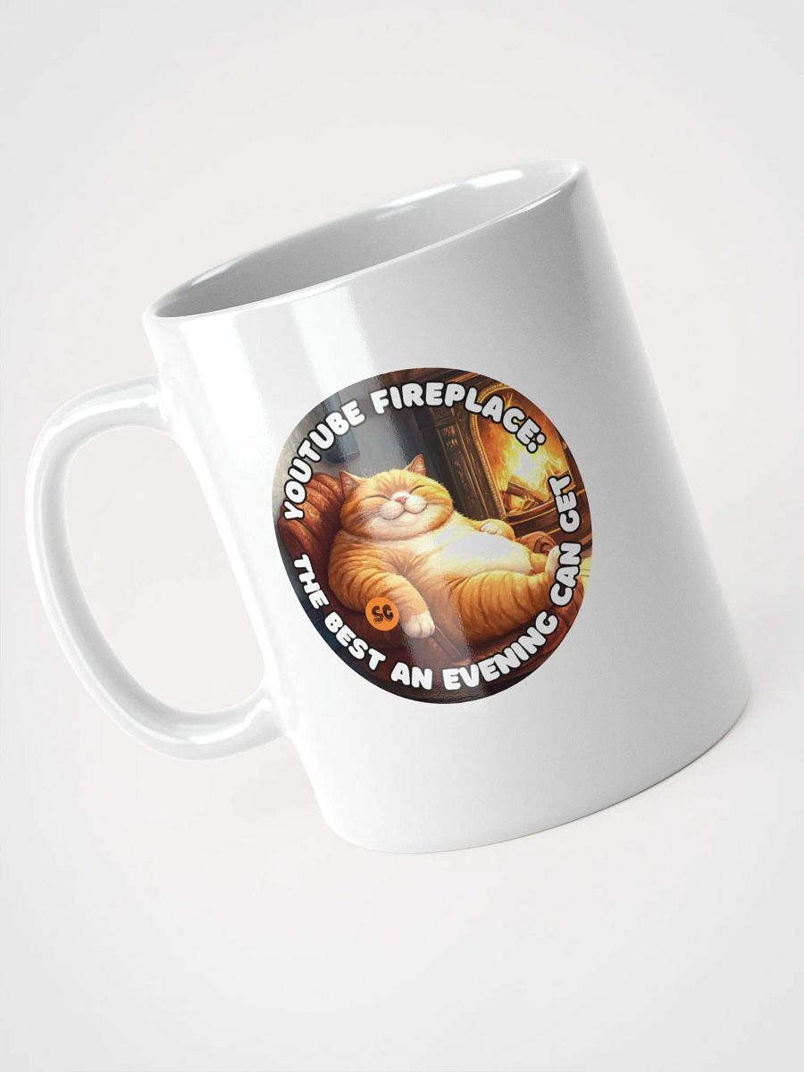 Cozy Cat - YouTube Fireplace: The Best an Evening Can Get | White Glossy Mug product image (7)