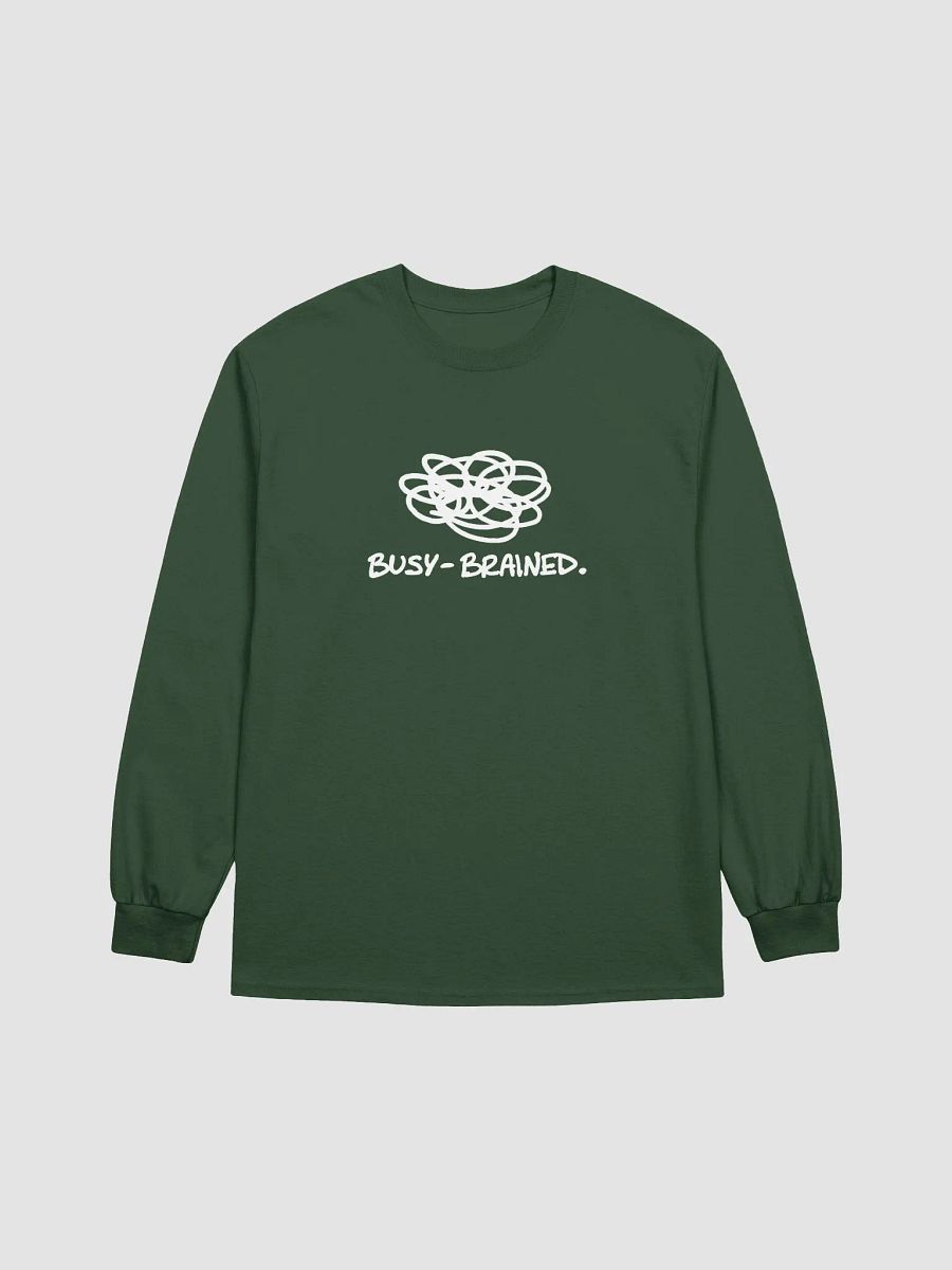 BUSY-BRAINED (white design) printed cotton long sleeve product image (2)