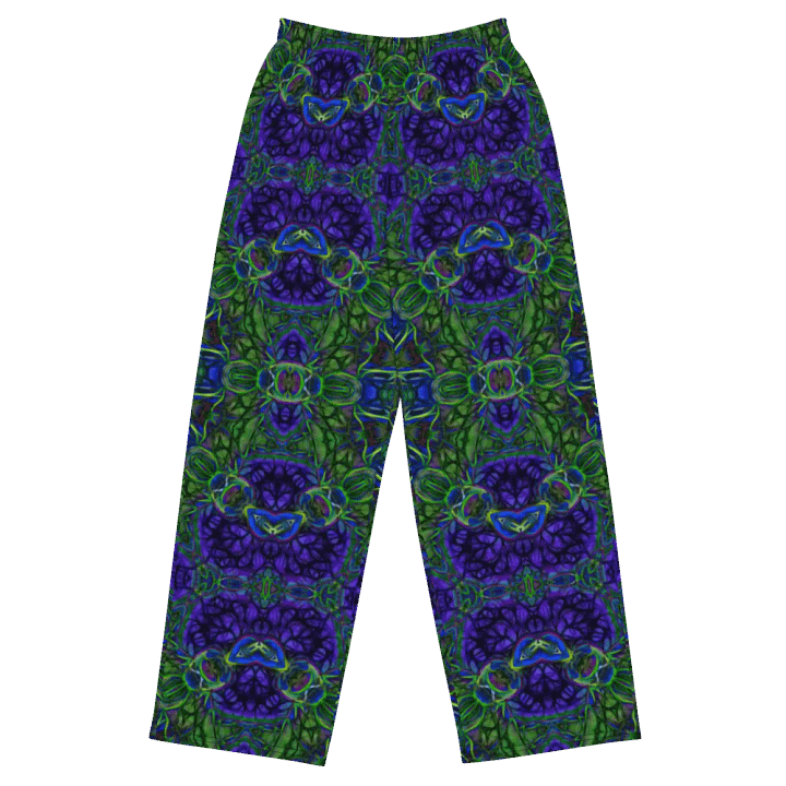 Blue Green Ribbon Kaleidoscope Wideleg Pants product image (2)