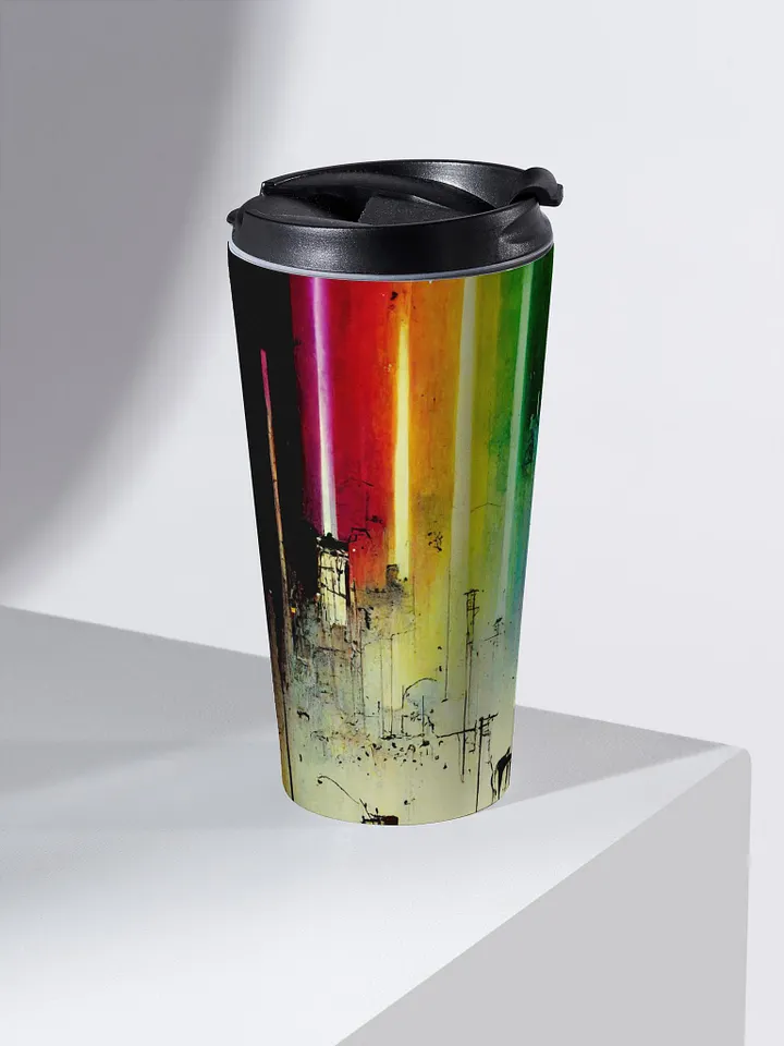 Rainbow Cityscape Stainless Steel Travel Mug product image (2)