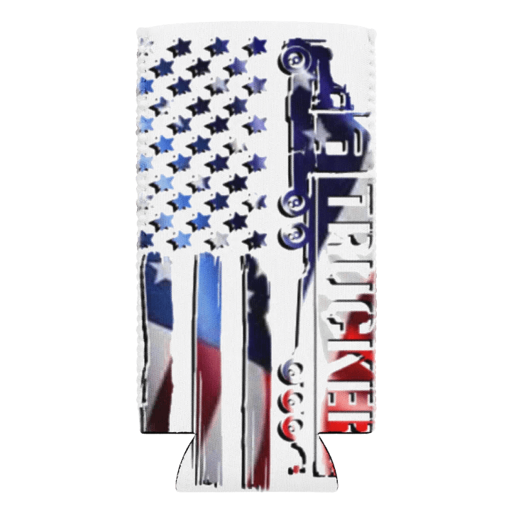 Patriotic Trucker Coozie Can Cooler product image (2)
