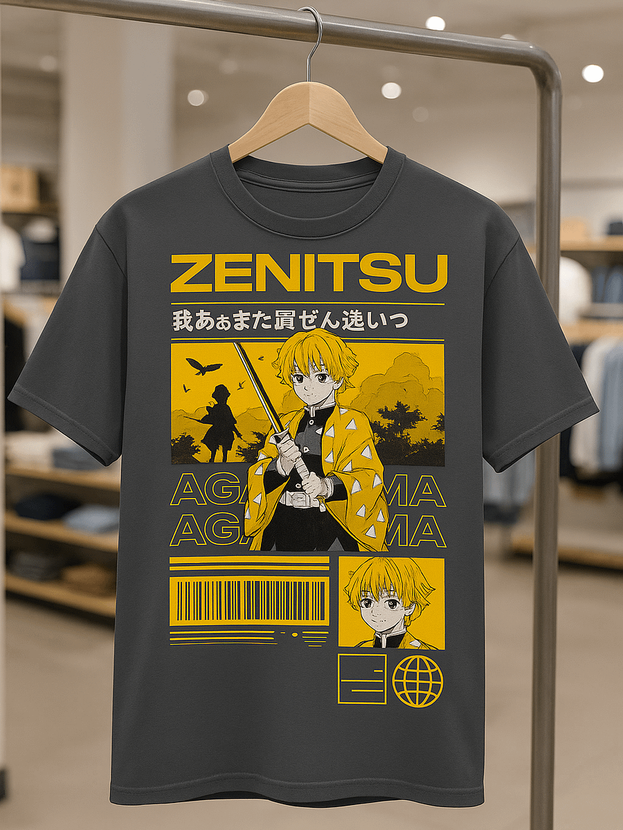 Zenitsu Warrior's Legacy Illustrated Oversized Tee product image (1)