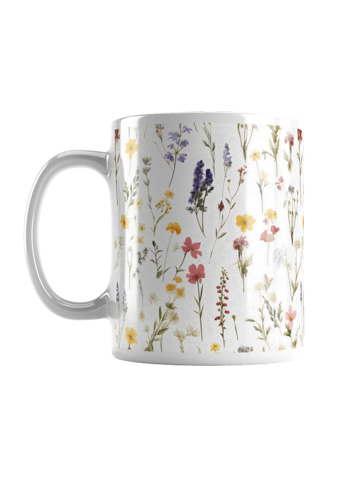 Multicolor Floral White Glossy Ceramic Mug by Treasure Pie product image (2)