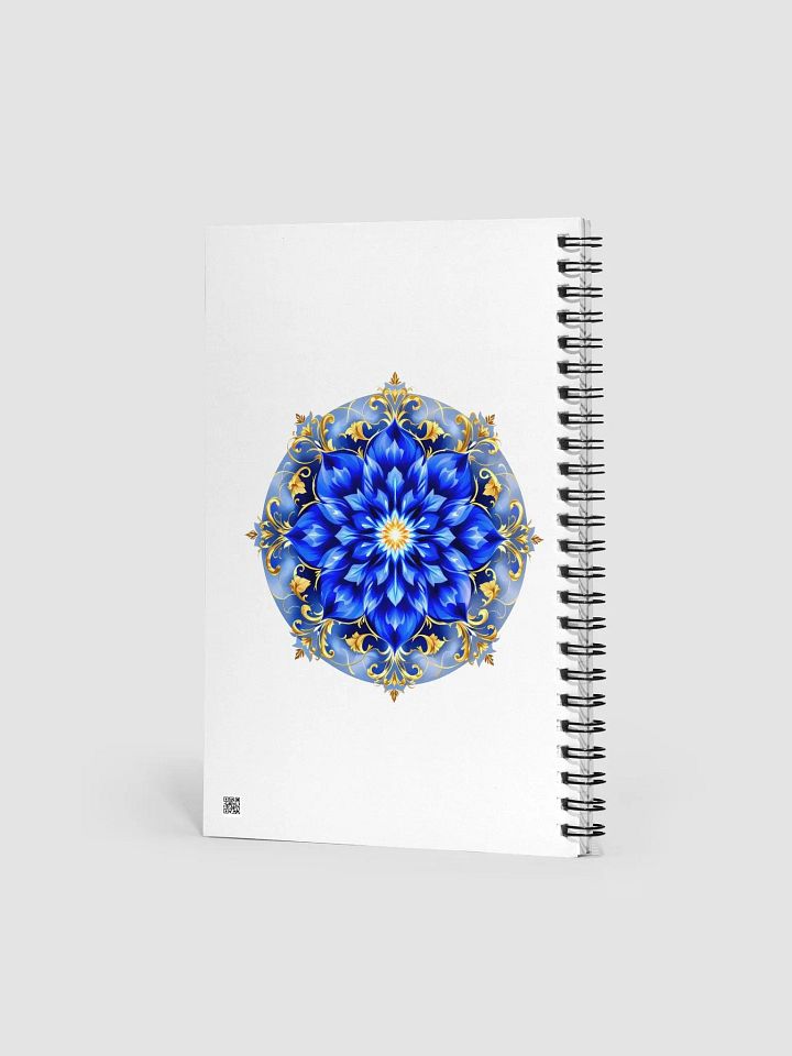 Blue Jasmine Glow Spiral Notebook – Elegant Floral Design with Gold Accents product image (2)