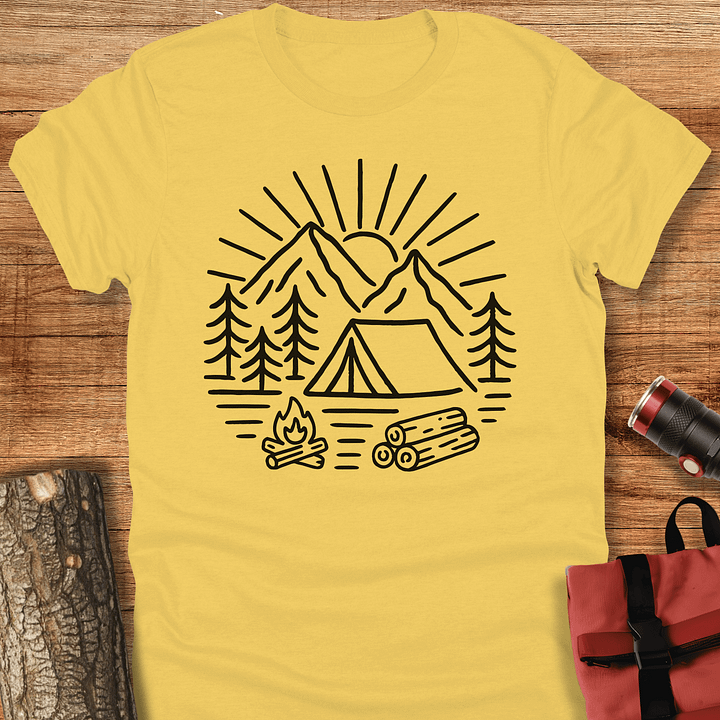 Minimal camping t-shirt, Unisex product image (3)