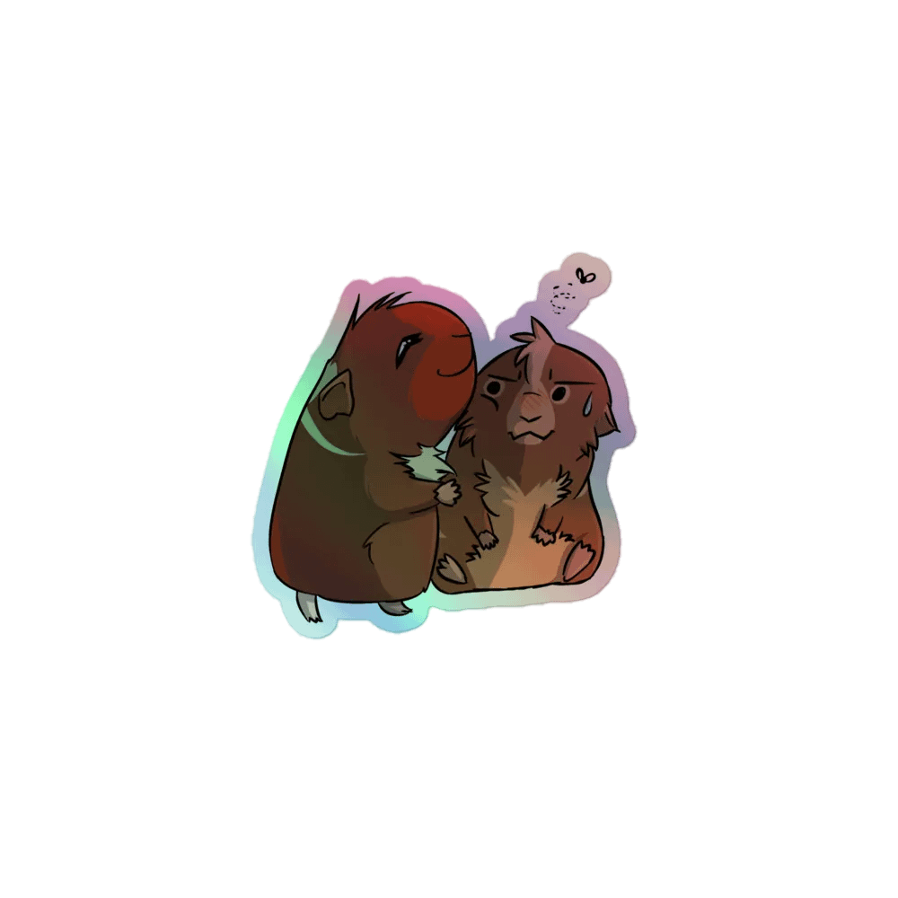 FIRESNOUT AND WHEAT HUG HOLOGRAPHIC STICKER product image (1)