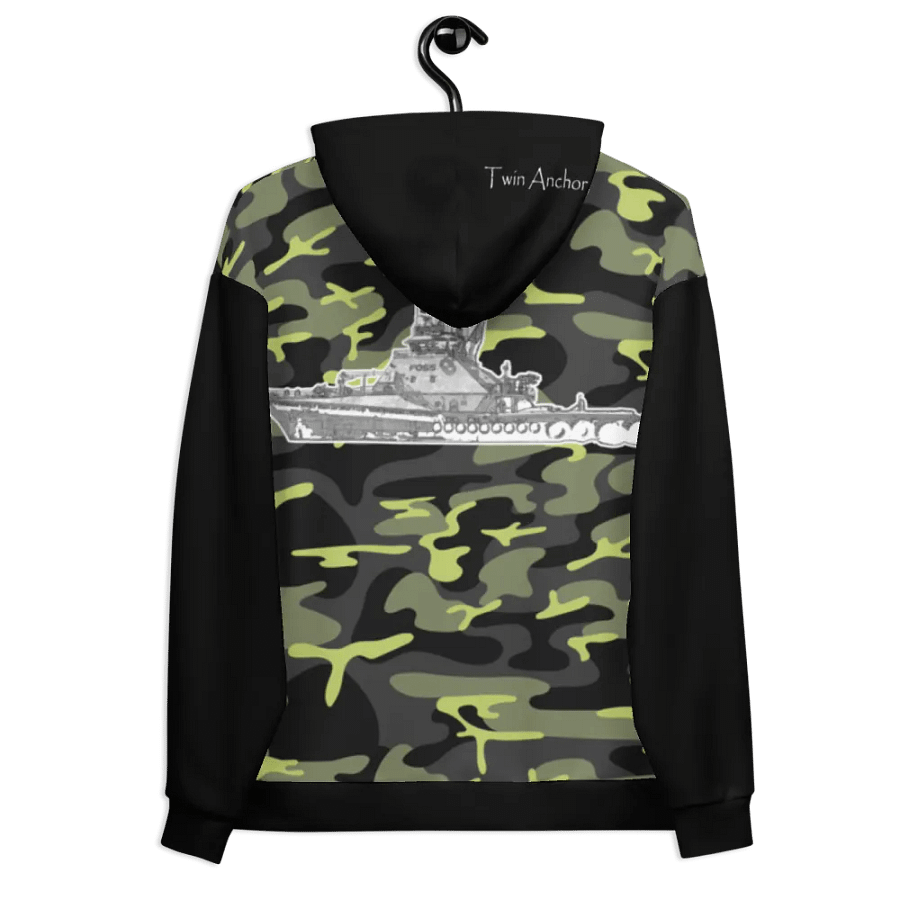 black & Green Camouflage Foss tug Sketch Hoodie product image (7)
