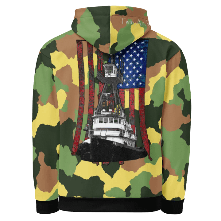 Green Camouflage Tug CE & CE Flage Hoodie product image (1)