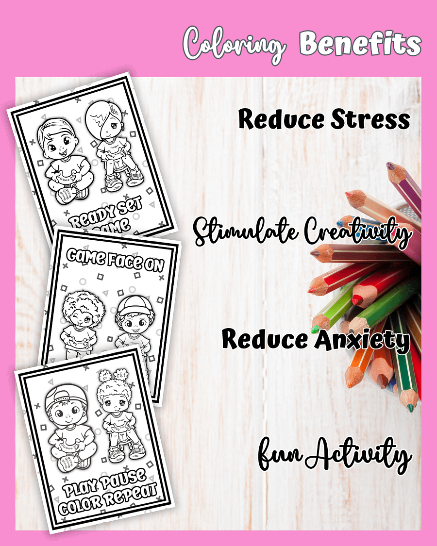 Level Up Your Imagination - Gamer Kids Coloring Pages product image (4)