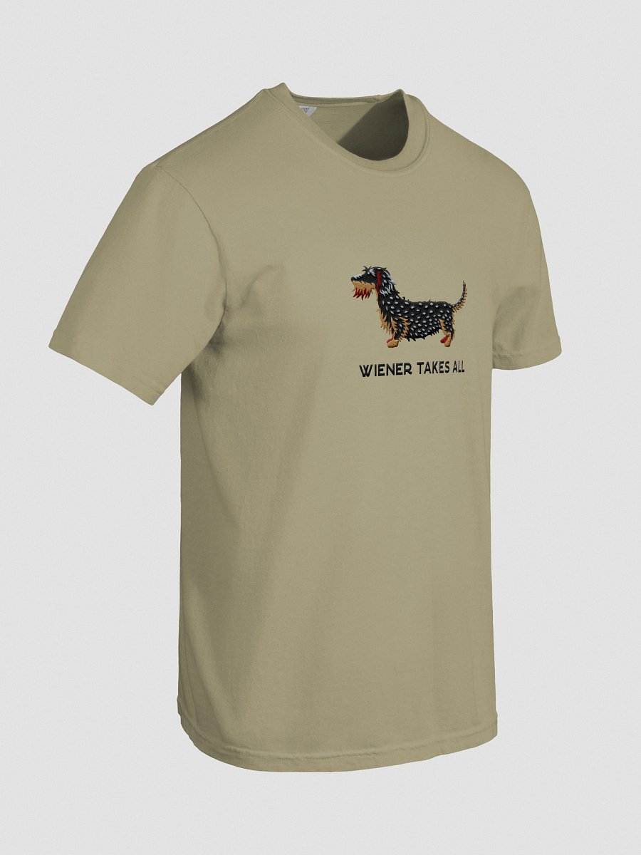 Wiener Takes All T-Shirt(Embroidered) of a Wirehaired Dachshund(Salt & Pepper) product image (18)
