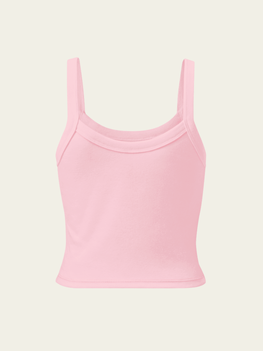Ribbed Flower Tank Top - Soft Pink product image (4)