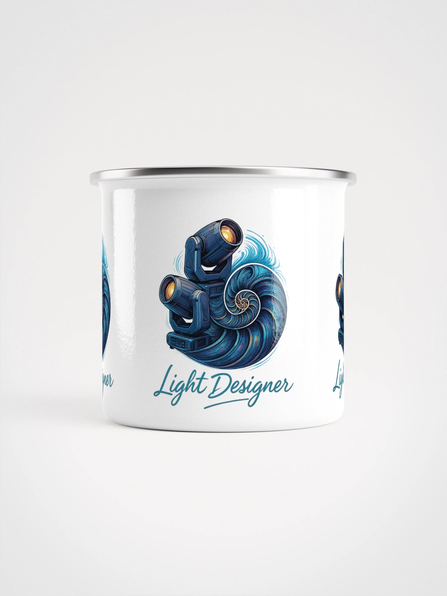 Theatrically Jerry: "LD Nautilus" Light Designer Enamel Mug product image (2)