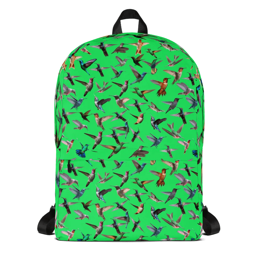 vibrant green hummingbird Backpack for the young at heart product image (9)
