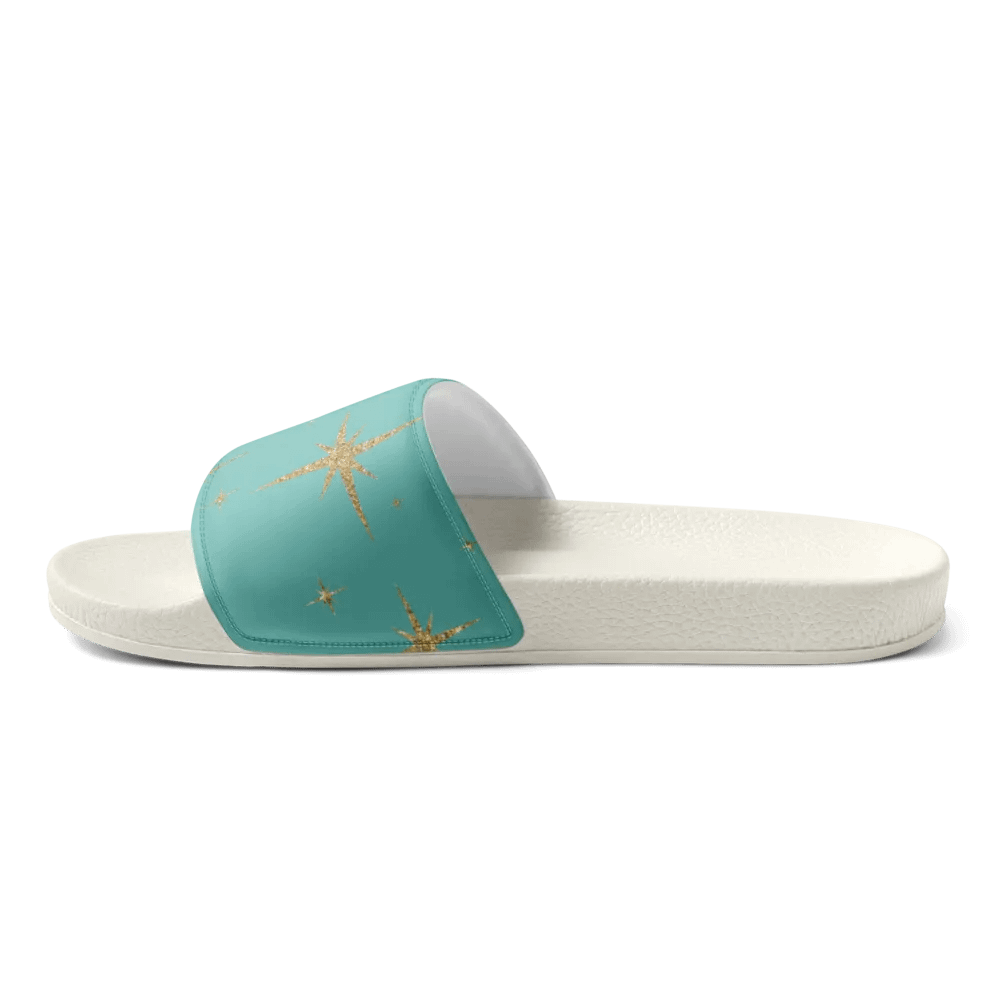 REAL Women's Slides - Teal with Gold Stars product image (7)