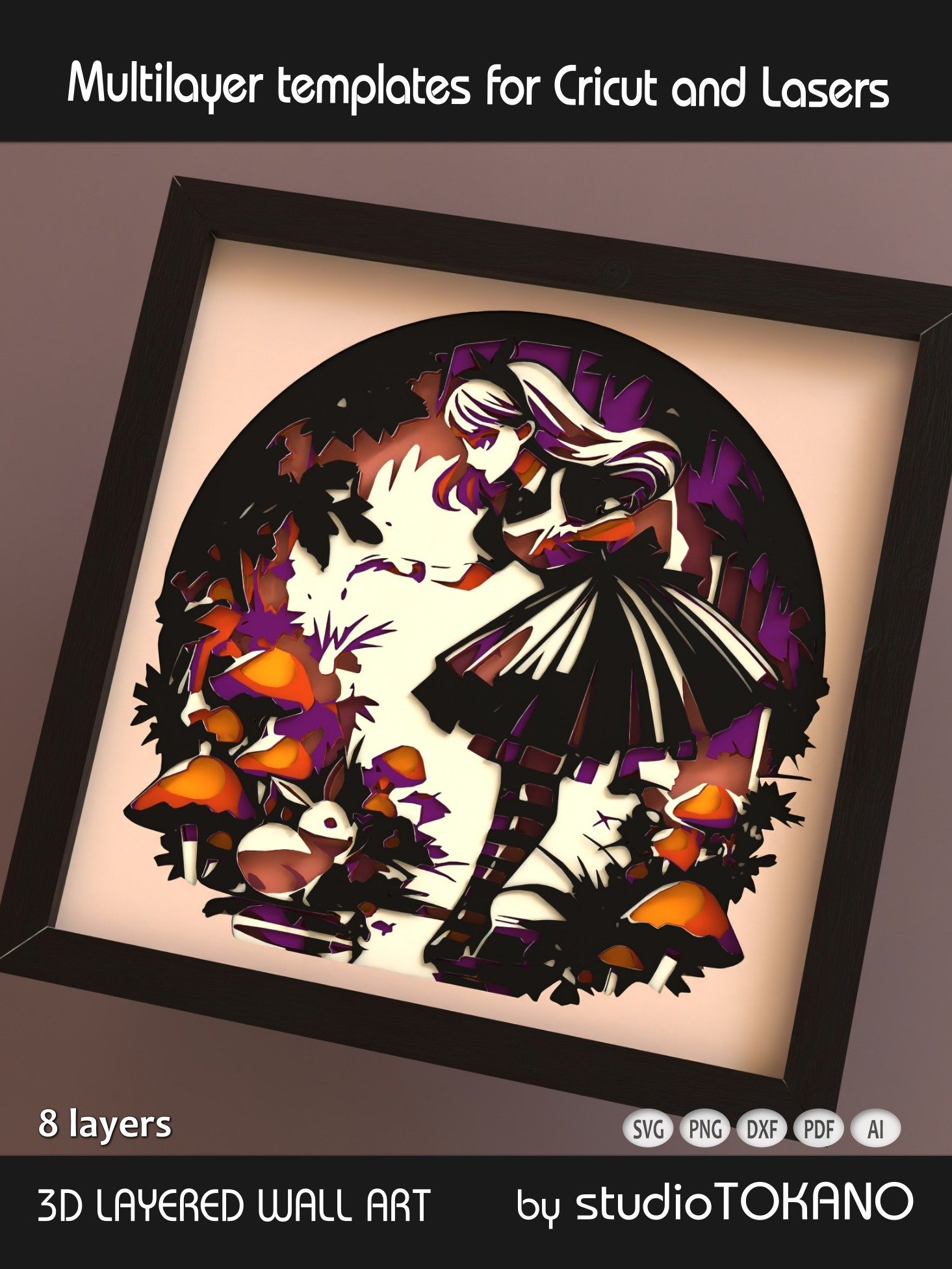 Alice in Wonderland 3D layered Shadowbox product image (6)