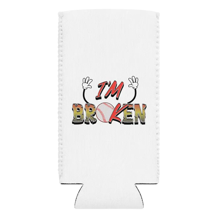 Im Broken Im Ok Baseball Hands Playful Distress Coozie Can Cooler product image (2)