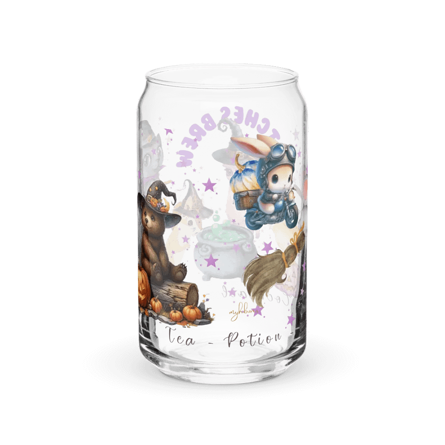 Witches Brew Coven: The Enchanted Gathering Glass Can Tumbler | 16oz | Optional Bamboo Lid & Straw product image (11)