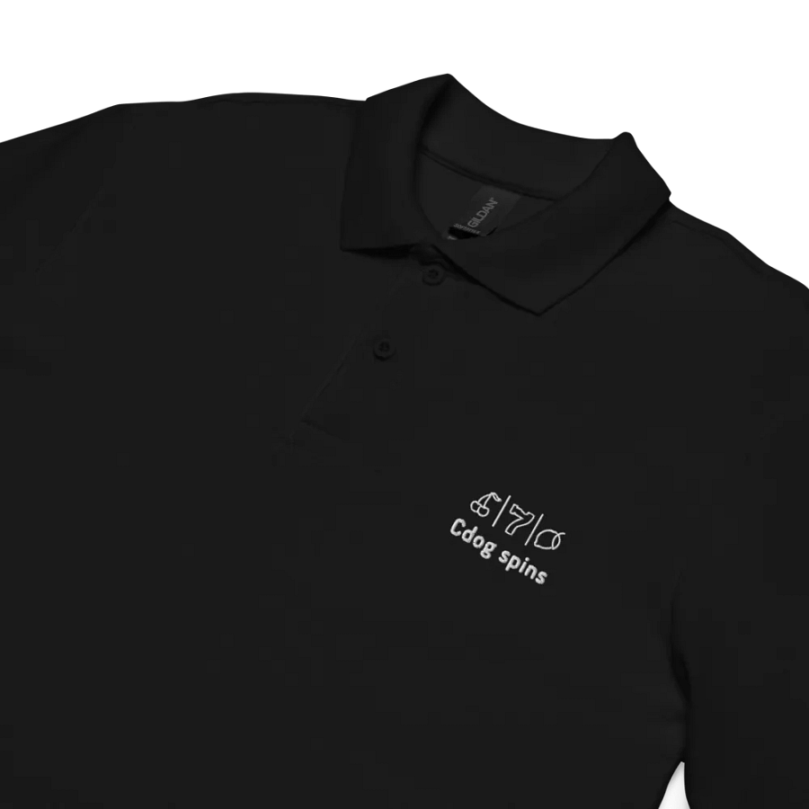 Cdog Spins Polo Unisex Black Full Logo product image (3)
