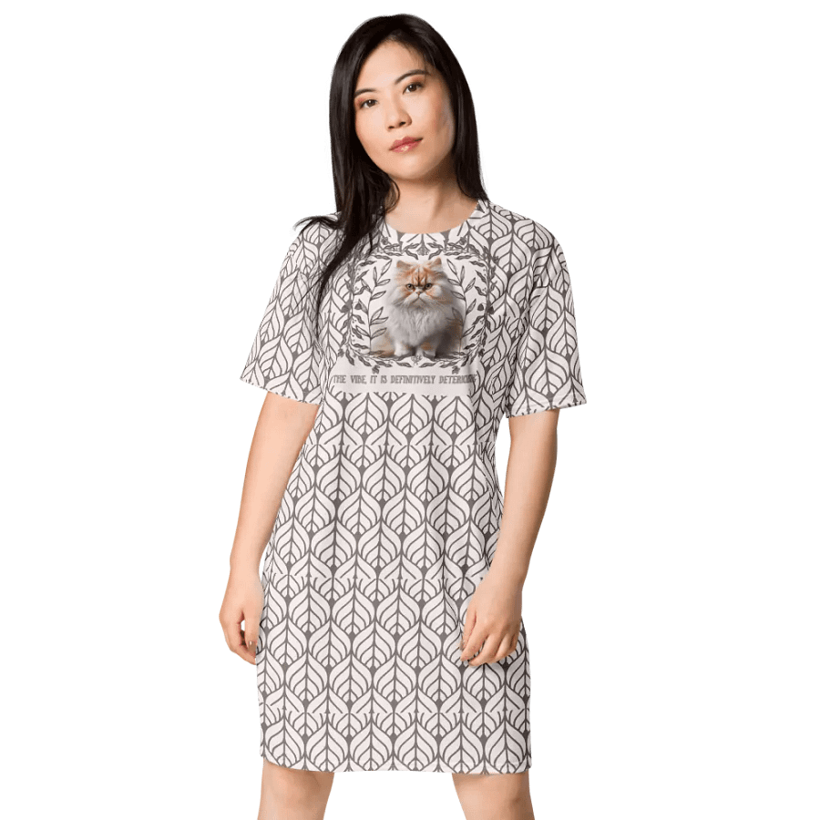 KC, The Vibe Is Deteriorating (floofy cat), Tee Dress product image (1)