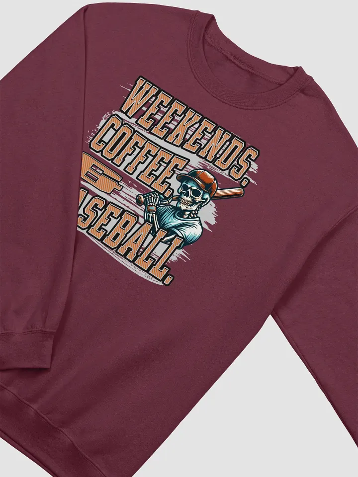 Weekends Coffee And Baseball Skeleton Crewneck product image (10)