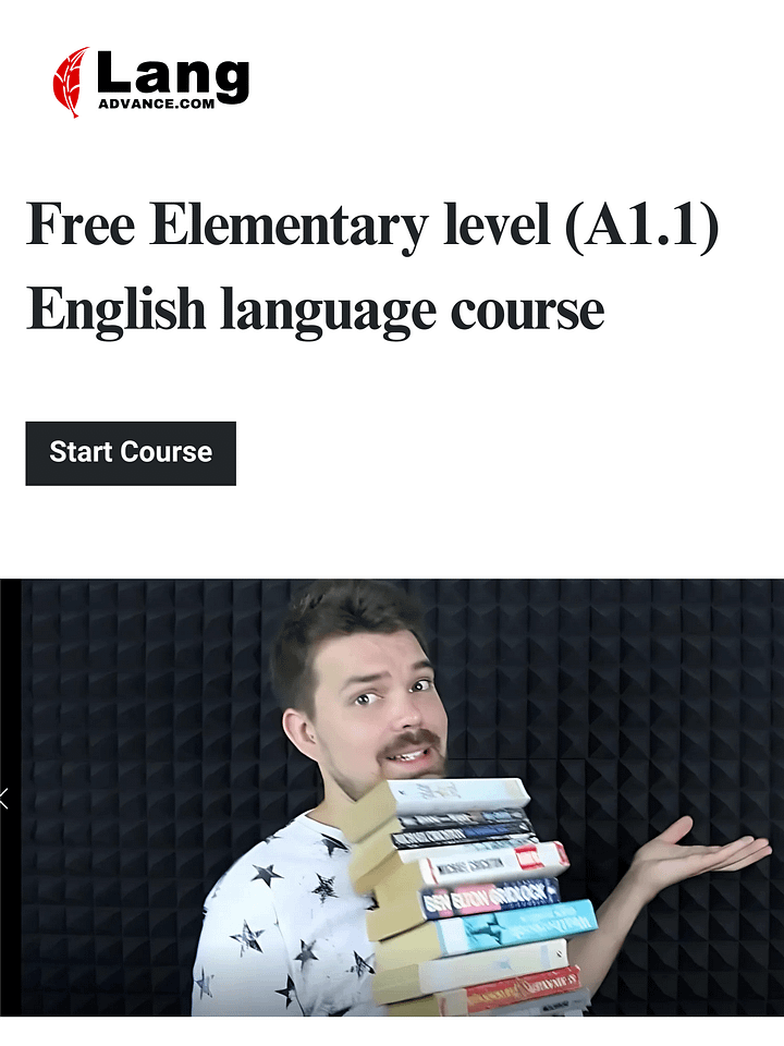Free Elementary level (A1.1) English language course product image (1)
