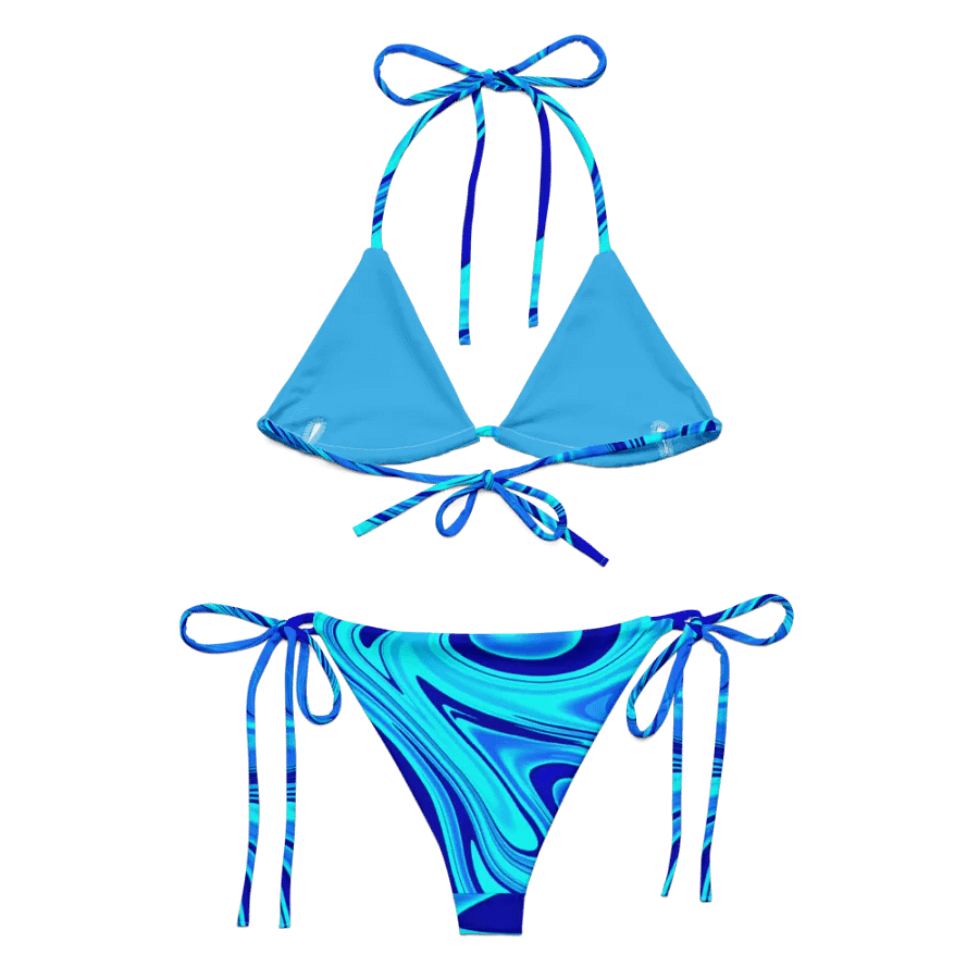 Bikini Set - Light and Dark Blue Digital Fluid Art product image (9)