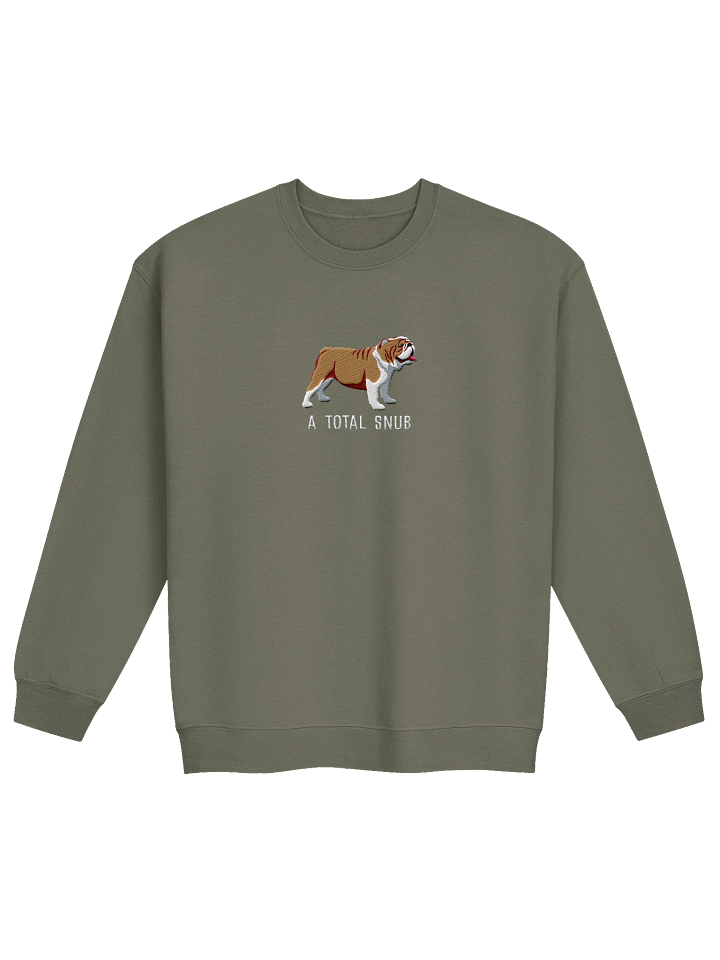 A Total Snub Sweatshirt (Embroidered) of an English Bulldog(Tan & White) product image (2)