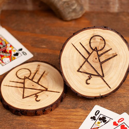 Who will it take next? 
Coaster set available in the shop.

#rune #coasterset #reelfindsworkshop #woodcoasters #survivalhorro...