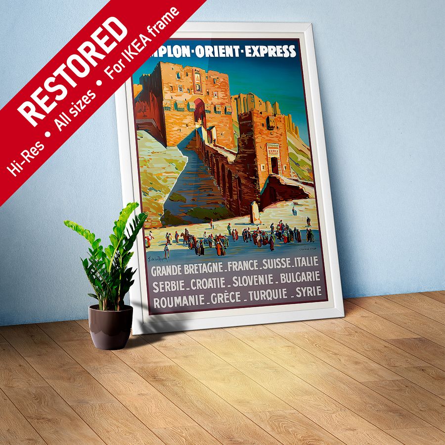 Simplon Orient Express, Aleppo, Syria — retro vintage travel poster, retro travel art, retro travel wall art product image (1)