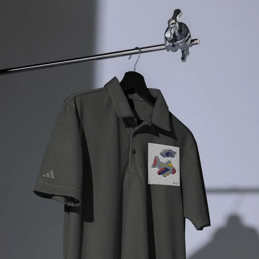 Kid Airplane (Adidas Space-Dyed Polo Shirt) product image (7)