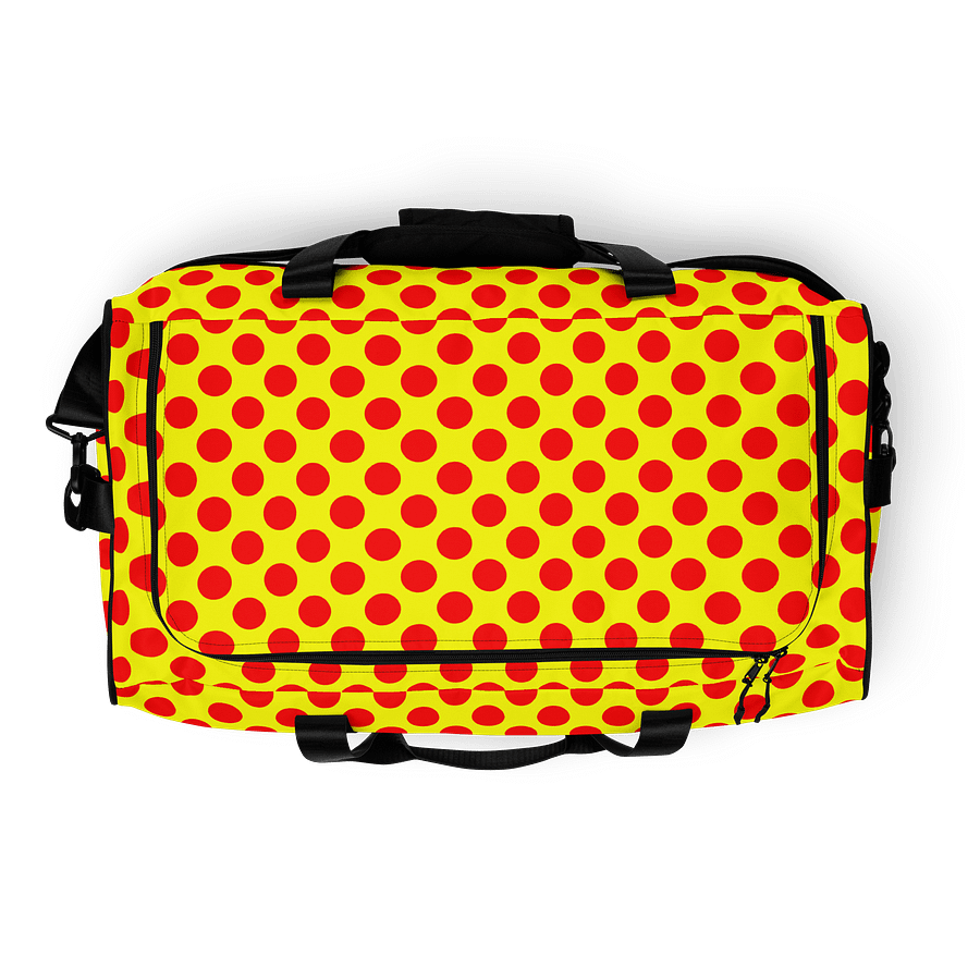 Red Polka Dots on Yellow Duffle Bag product image (9)