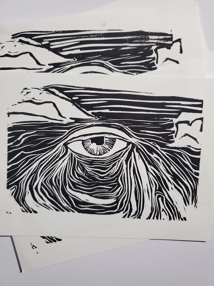'Window to the Soul of the Earth' - Mini Linocut Print product image (1)
