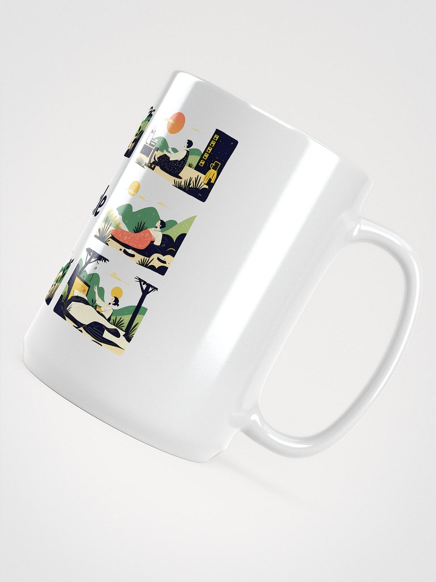 Nature-Inspired Life Cycle Art | Harmonious Illustration Glossy Mug product image (4)
