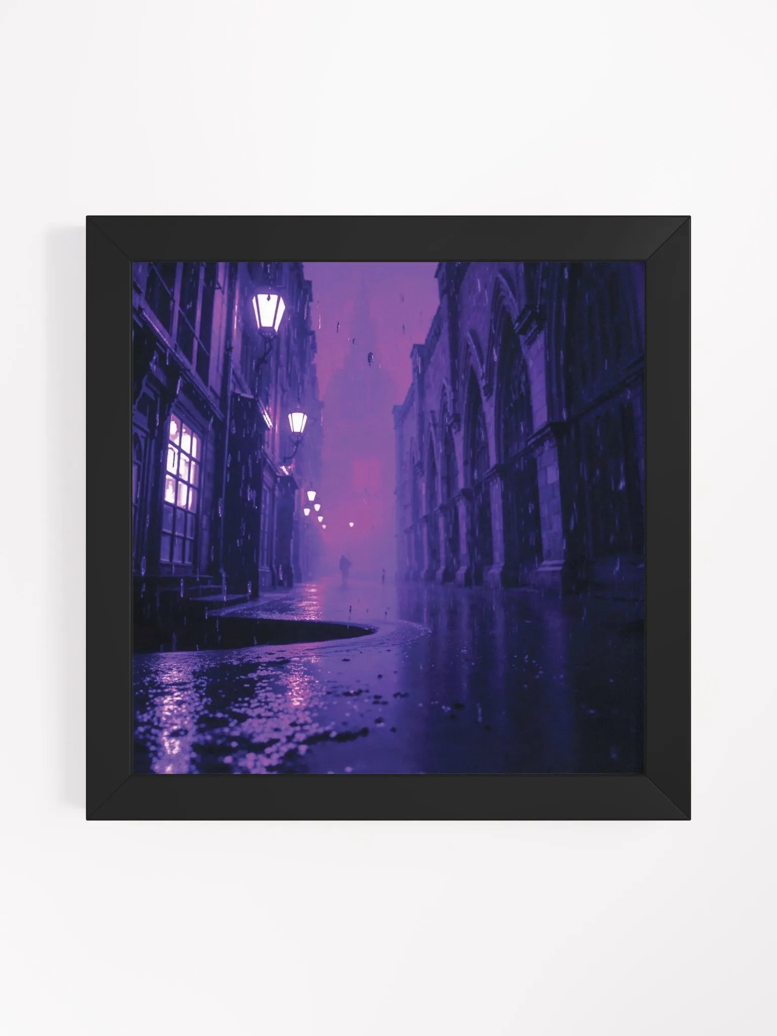 Gothic Alleyway Reflections Framed Print product image (4)