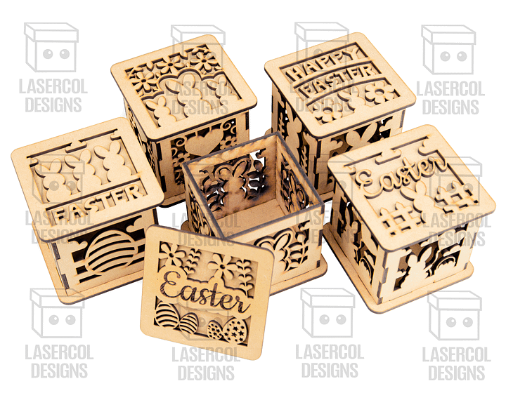 Easter Boxes Set (2 Sizes, 5 Styles) - Laser Cut Files product image (2)