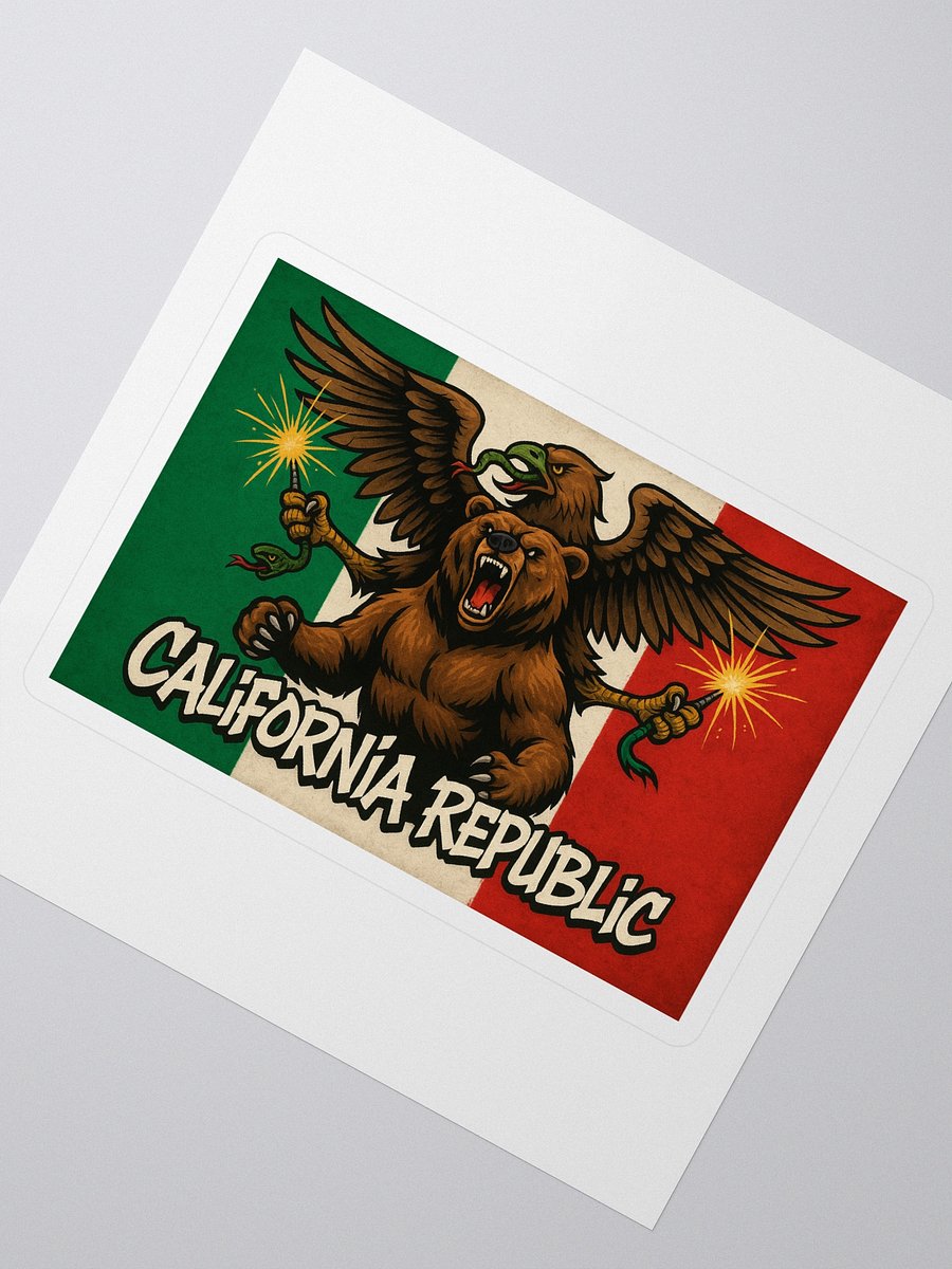 California Republic Battle Flag Vinyl Sticker product image (2)